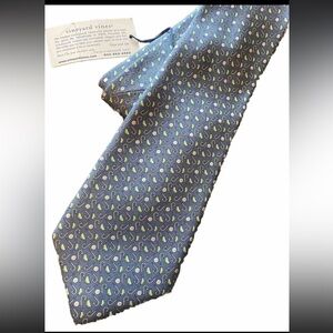 Vineyard Vines Men’s Silk Tie NWT Fish Hooks Golf Balls Limes Light Blue